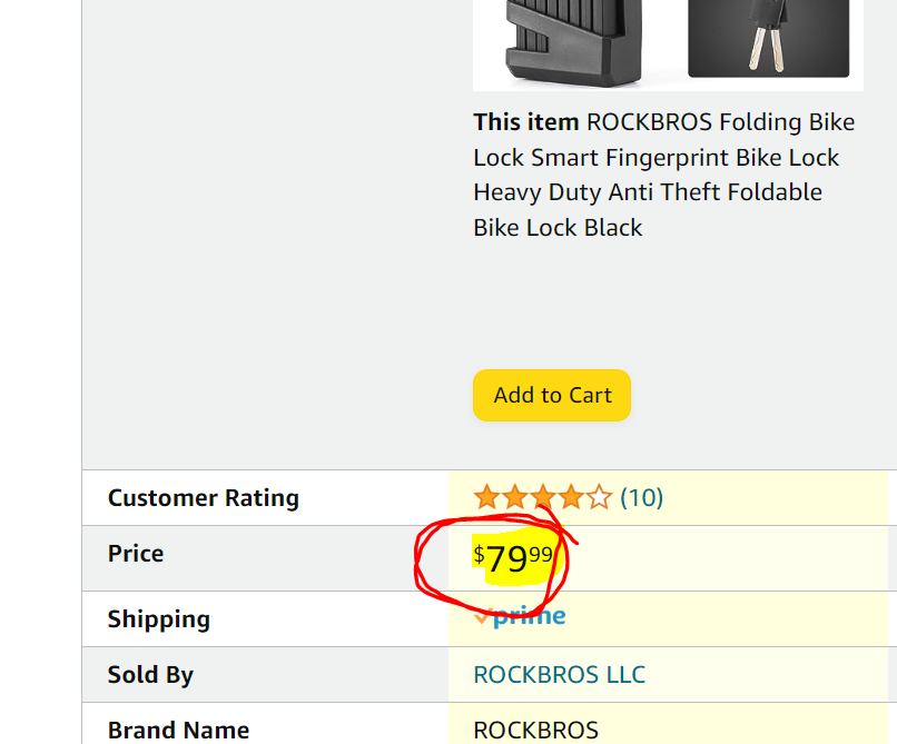 RockBros High Security Fingerprint Lock image 2