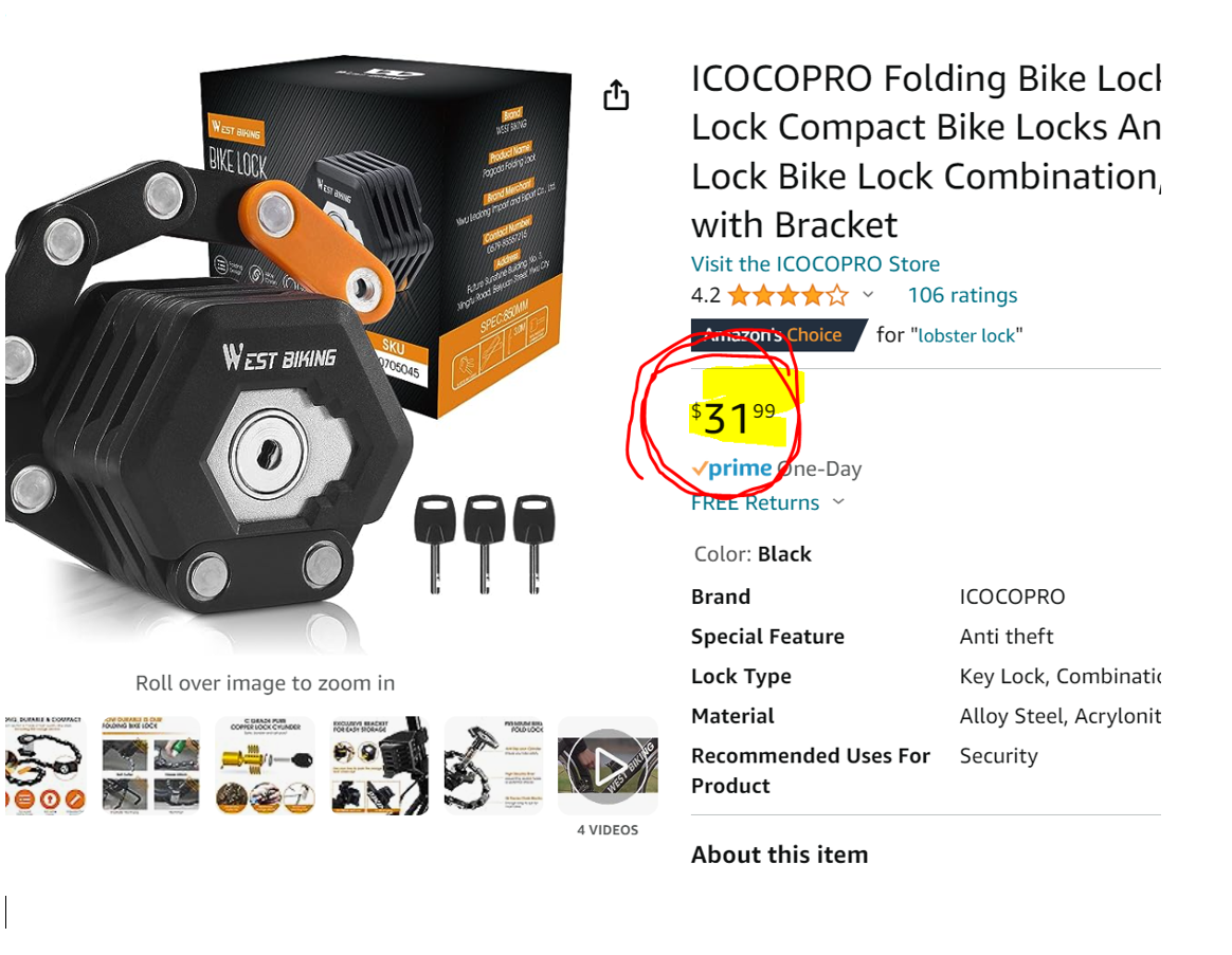 Compact Folding Lock image 3