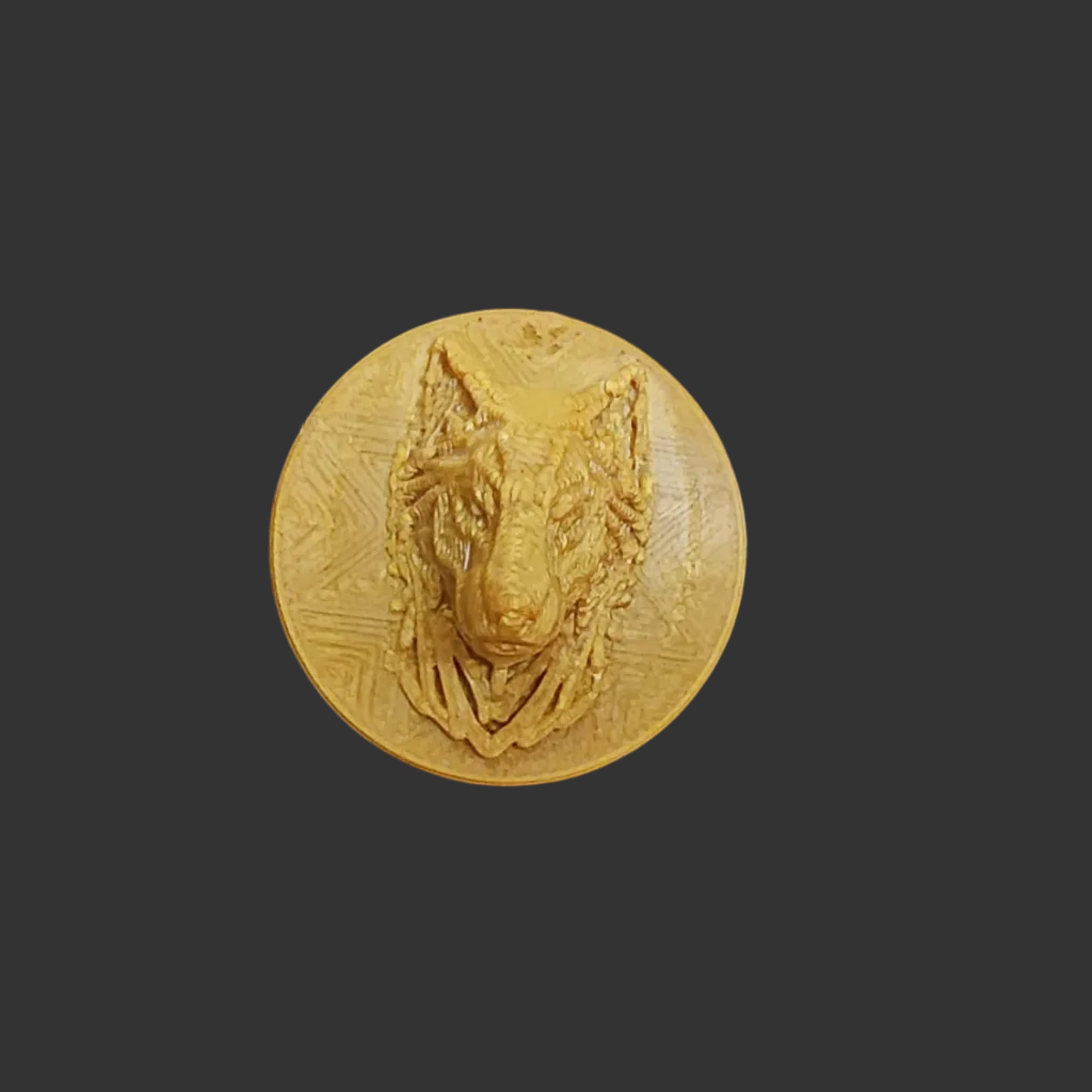 lug nut cover for wolf warrior scooter embossed with a wolf face on the cap
