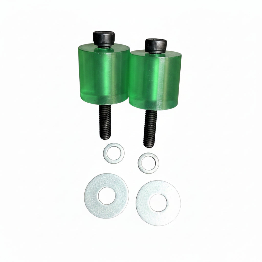 two electric scooter suspension bushings with hardware